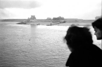 Паромная переправа через Оку от станции Рязань-Пристань, 1950-ые годы.