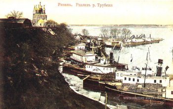 Разлив рек Оки и Трубеж под Успенским собором, г. Рязань, 1910 г.
